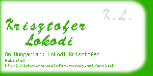 krisztofer lokodi business card